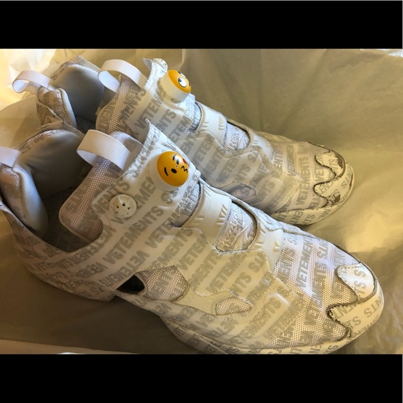 Vetements Logo Reebok White Emoji SIZE US 13 - Picture 12 of 14